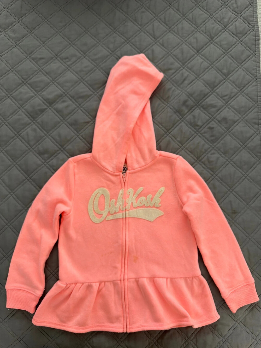 OshKosh peach pink hoody zip-up jacket, Kids Sz 4T